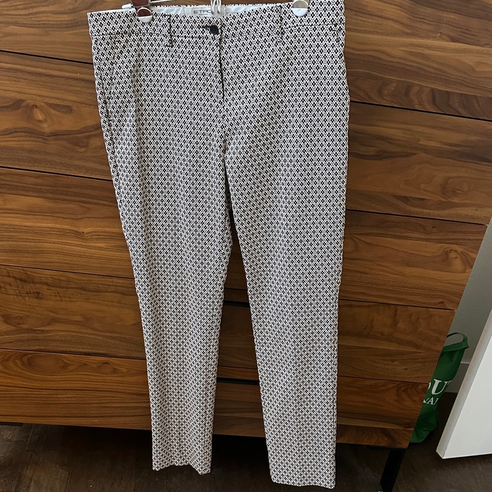Etro Monochrome Geometric Chinos